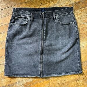 Gap Denim 14/32R Black Grey Zip Up Denim Skirt